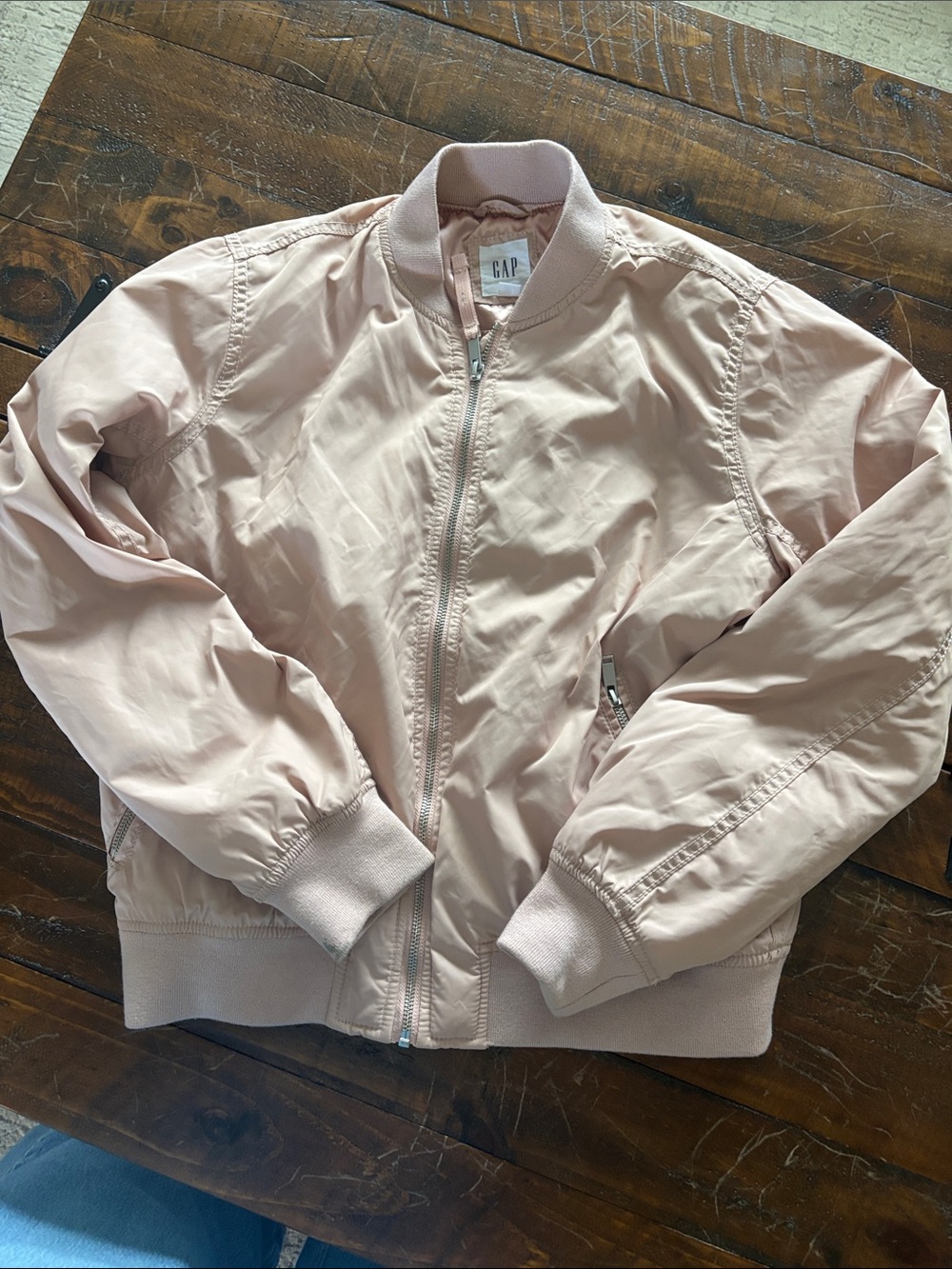 GAP Women's Pale Pink Bomber Jacket